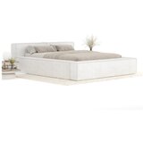 Maison de Rêve Kremno bela oblazinjena zakonska postelja s prostorom za shranjevanje z letvenim dnom 200x200 cm Voliera – | Shoptok.si