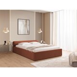 Ropez Tapecirani bračni krevet s prostorom za odlaganje s podnicom 200x200 cm boje terakote Cille – | shoptok.hr