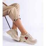 Gemre Beige platform sneakers with a heart by Martinez | Shoptok.si