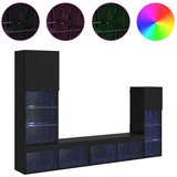 TV zidne jedinice Zidne 4 pcs Crni hrast Konstruirano drvo | shoptok.hr