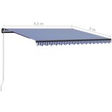  Tenda na ručno uvlačenje 450 x 300 cm plavo-bijela | shoptok.hr