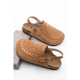 Marjin Women's Genuine Leather Eva Sole Closed Front Staples Daily Sandals Bolve tan. | Shoptok.si