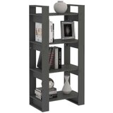 vidaXL Ormarić za knjige / pregrada sivi 60x35x125 cm masivno drvo | shoptok.hr