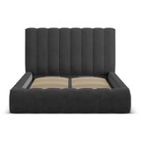 Micadoni Home Antracitno sivi tapecirani bračni krevet s prostorom za odlaganje s podnicom 200x200 cm Kelp – | shoptok.hr