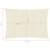 vidaXL Jedro za zaštitu od sunca 160 g/m² krem 3 x 4,5 m HDPE | shoptok.hr