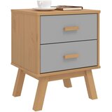  Noćni ormarić OLDEN sivo-smeđi od masivne borovine | shoptok.hr