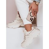 DStreet Sneakersy damskie na grubszej podeszwie NEWMOVE beżowe | Shoptok.si
