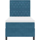 vidaXL Box Spring krevet s madracem tamnoplave boje pojedinačni baršun | shoptok.hr