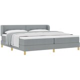 vidaXL Box spring postelja z vzmetnico, svetlo siva, 200x200 cm, tkanina Cene