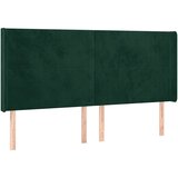  Uzglavlje s ušima tamnozeleno 203x16x118/128 cm baršunasto | shoptok.hr