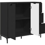 vidaXL Kreveta s ladicama Crna 89,5 x 33 x 82 cm Konstruirano drvo | shoptok.hr