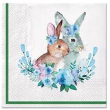  Decoupage salvete - Bunnies with Wreaths - 1kom | shoptok.hr