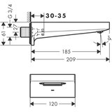 Hansgrohe 32543340 Metropol stenski izliv za kad ali umivalnik | Shoptok.si