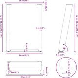  Noge za klub stolić U-oblik 2 kom Crne 28 x (42-43) cm Čelik | shoptok.hr