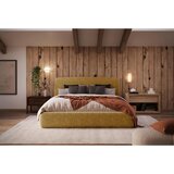 MID.YOU OBLAZINJENA POSTELJA 140 cm x 200 cm , les, tekstil, leseni material rumena | Shoptok.si