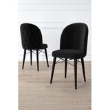 Hanah home set trpezarijskih stolica Bika 8 kom, crna tkanina Babyface, crne drvene noge | Eponuda.com