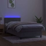 Box spring postelja z vzmetnico LED svetlo siva 100x200cm žamet, (20725627) | Shoptok.si