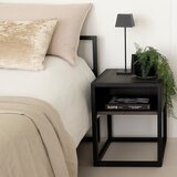 Spinder Design Crni/sivi noćni ormarić s hrastovom pločom stola s policama Diva – | shoptok.hr
