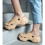 Gemre Dark beige platform mules Aria | Shoptok.si