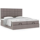  Otomanski okvir kreveta s madracima smeđesivi 200x200cm tkanine | shoptok.hr