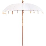 vidaXL Senčnik krema x 250 cm Bombaž in masivno les | Shoptok.si