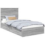  Krevet s od storage Siva Sonoma 100 x 200 cm Konstruirano drvo | shoptok.hr
