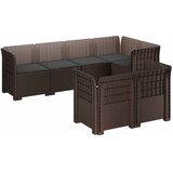  Kauč za vrt s 7 sjedala i jastučićima u rattan izgledu PP Smeđa | shoptok.hr