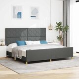  Krevetna konstrukcija Tamno siva 200 x 200 cm tkanina | shoptok.hr