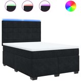 vidaXL Box spring postelja z vzmetnico črna 160x200 cm žamet | Shoptok.si