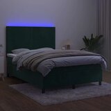 Krevet box spring s madracem LED tamnozeleni 140x200 cm baršun | shoptok.hr