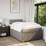 vidaXL Krevet s oprugama i madracem smeđesivi 120 x 190 cm od tkanine | shoptok.hr