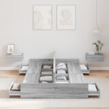  Postelja z dodatnim prostorom za shranjevanje Siva Sonoma, (5000125965) | Shoptok.si
