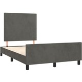  The Living Store Posteljni okvir z vzglavjem temno siv 120x190 cm žamet - Posteljni Okvir Z Vzglavjem, (21488854) | Shoptok.si