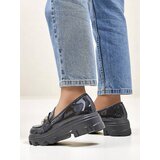 Resti Patent Leather Women's Loafers with Decoration Black Velvet | ePonuda.com