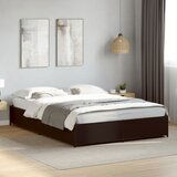 Maison Chic Posteljni okvir - Dvoposteljna postelja - Zakonska postelja črn 135x190 cm inženirski les in kovina-J13754, (21762906) | Shoptok.si
