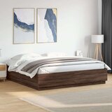  Okvir za krevet s LED svjetlima boja hrasta 200 x 200 cm drveni | shoptok.hr