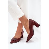 Boto Block Heels With Decoration Burgundy Celira Cene