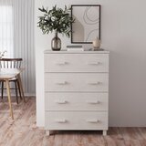 The Living Store Komoda HAMAR bela 79x40x103,5 cm trdna borovina - Komoda, (21663306) Cene