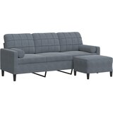 Trosjed s tabureom tamnosivi 180 cm baršunasti | shoptok.hr