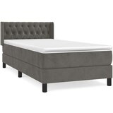 Box spring postelja z vzmetnico temno siv 90x190 cm žamet, (20723308) | Shoptok.si