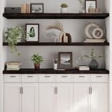 vidaXL Zidna polica tamnosmeđa 180x50x(2-6) cm od obrađene hrastovine | shoptok.hr