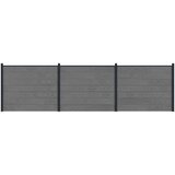 PANEL ograde 3 pcs WPC i aluminij Siva | shoptok.hr