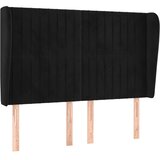  Uzglavlje s ušima crno 147x23x118/128 cm baršunasto | shoptok.hr