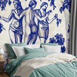  Foto tapeta - Ancient vineyard - three women in a portal painted with blue ink 392x280 Samoljepljiva | shoptok.hr