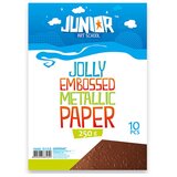 Junior jolly Embossed Metallic Paper, papir metalik reljefni, A4, 250g, 10K, odaberite Braon Cene