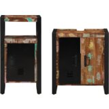 vidaXL Set namještaja za kupaonicu 2 pcs Smeđa masivno obnovljeno drvo | shoptok.hr