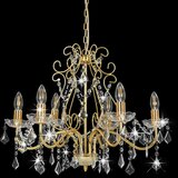  Luster s kristalnim perlama zlatni okrugli 6 x E14 | shoptok.hr