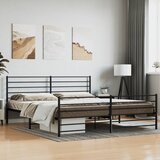 vidaXL Kovinski posteljni okvir z vzglavjem in vznožjem črn 183x213 cm | Shoptok.si