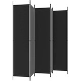 Sobna pregrada s 5 panela crna 250 x 220 cm od tkanine | shoptok.hr