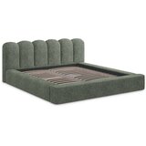 Makamii Zelena oblazinjena zakonska postelja s prostorom za shranjevanje z letvenim dnom 180x200 cm Mano – Cene